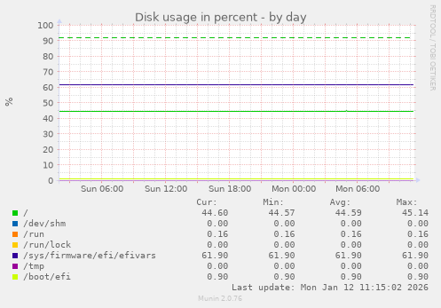 Disk usage in percent