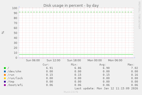 Disk usage in percent