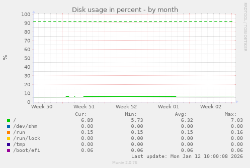 Disk usage in percent