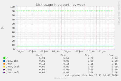 Disk usage in percent