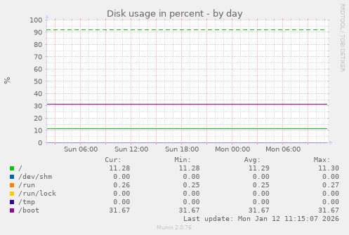 Disk usage in percent