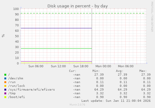 Disk usage in percent