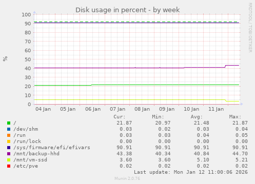 Disk usage in percent